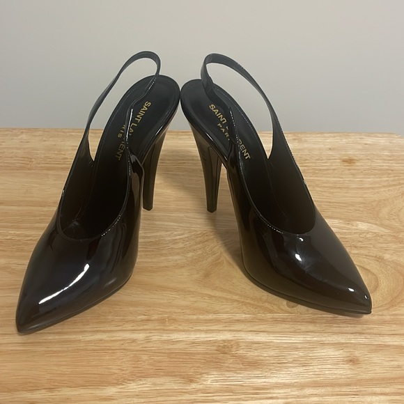 Saint Laurent Patent leather Black Slingback heels - Picture 1 of 7